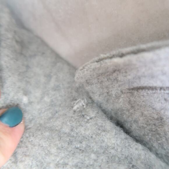 Vintage 90s Carole Little Grey Wool Dolman Sleeve Cape Jacket XL - Picture 6 of 7